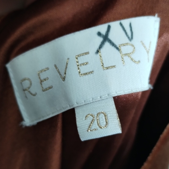 REVELRY Riley Convertible Velvet Bridesmaid Dress in Rust Size 20 - Picture 5 of 8